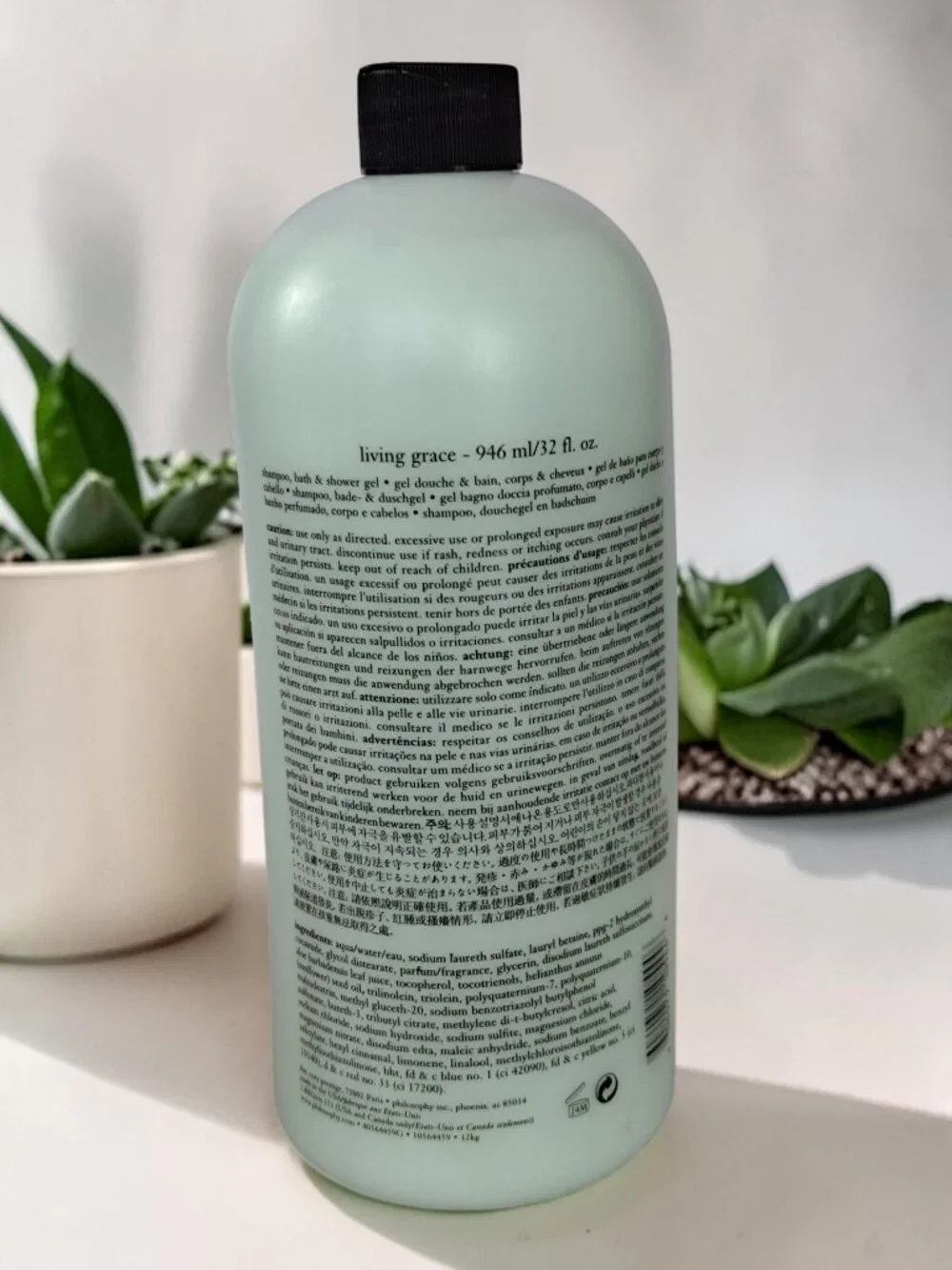 Philosophy "Living Grace" Shampoo Shower Gel & Bubble Bath 32 oz. Brand New - Picture 2 of 10